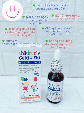 Siro Children Cold and Flu Mỹ 30ml - Giảm cảm lạnh hiệu quả Mỹ