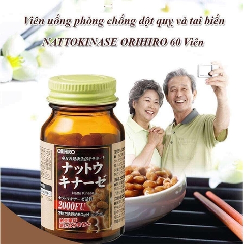 [Date 21.12.24] Viên uống Nattokinase 2000FU Orihiro Nhật Bản hỗ trợ đột quỵ ngừa tai biến mạch máu não 60 viên