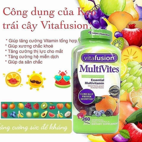 Kẹo dẻo vitamin tổng hợp Vitafusion MultiVites 260 viên