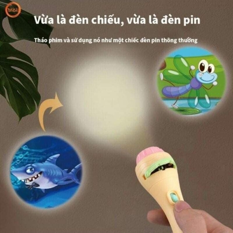 Đèn Pin chiếu hình  80 hình động vật ngộ nghĩnh cho bé