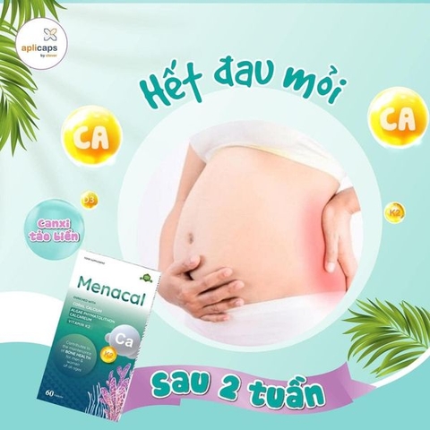 Canxi Menacal - Canxi từ tảo biển và san hô cho mẹ bầu và trẻ nhỏ (hộp 60 viên)