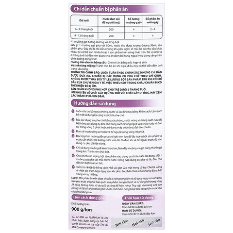 Sữa A2 Platinum Follow-on Formula Số 2 Lon 900g (6-12 Tháng) 2026 – Sữa A2 Tự Nhiên Đạm Quý A2 Nhập Khẩu New Zealand Dễ Tiêu Hóa Giảm Đầy Hơi Tăng Hấp Thu Dinh Dưỡng Tăng Cân Khỏe Mạnh Không Đạm A1 Không GMO Chính Hãng Úc Giá Rẻ Cho Bé Ăn Dặm