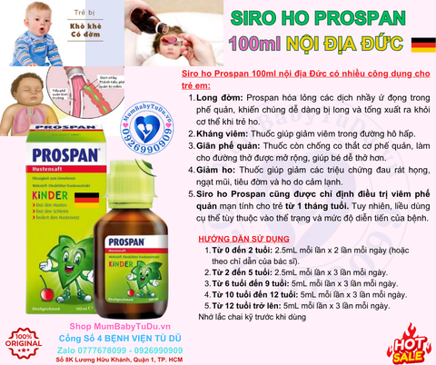 Siro Ho Prospan 100ml: Công Dụng, Liều Dùng, Giá Bán Và Review Chi Tiết 2025 – Siro Ho Prospan Đức Trị Ho Long Đờm Giảm Viêm Đường Hô Hấp An Toàn Cho Trẻ Em Người Lớn Không Cồn Không Đường Chính Hãng Giá Rẻ