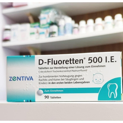Vitamin d Fluoretten 500 IE, bổ sung D3 flouetten 90 viên