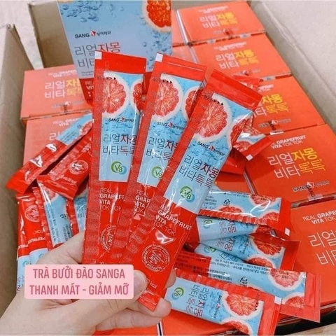 Nước Ép Bưởi Giảm Cân, Đẹp Da Sanga Real Grapefruit Vita [Hộp 30 gói]