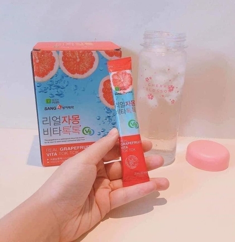 Nước Ép Bưởi Giảm Cân, Đẹp Da Sanga Real Grapefruit Vita [Hộp 30 gói]