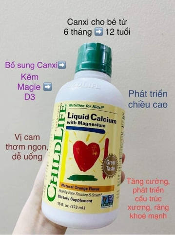 Vitamin ChildLife 473ml CANXI + MAGIE dạng sữa