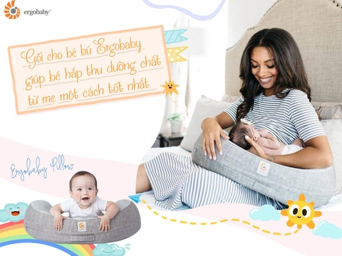 Gối cho bé bú Ergobaby Pillow Xám chính hãng