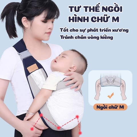 Đai Địu Em Bé Phía Trước Siêu Nhẹ Thoáng Khí