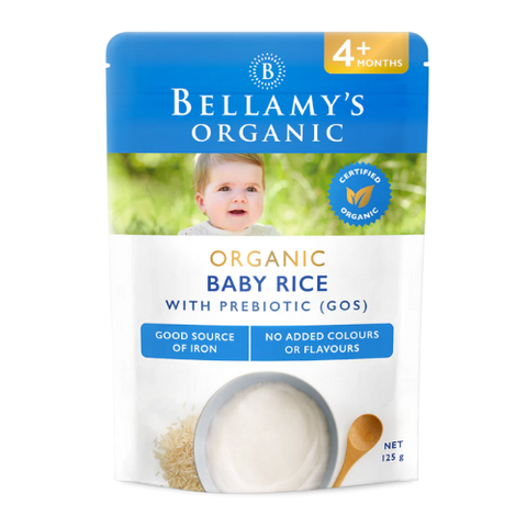 Bột Ăn Dặm Vị Gạo Prebiotic Bellamy's Oganic Cho Bé Từ 4 Tháng Túi 125gr