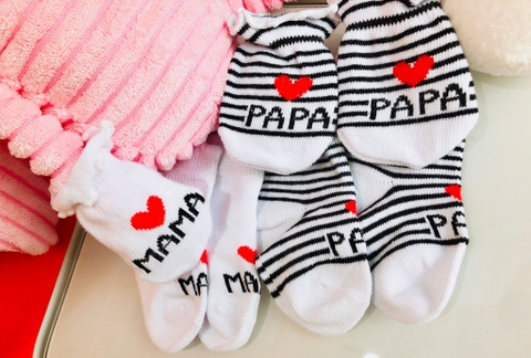 SET VỚ , BAO TAY HỌA TIẾT I LOVE MAMA & PAPA