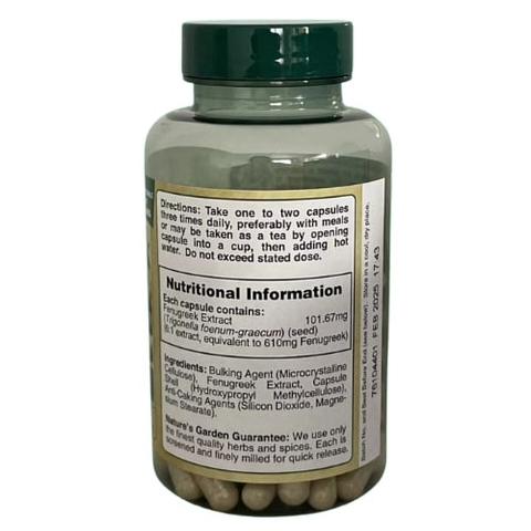 Vitamin Fenugreek 610mg (Cỏ Cà Ri Lợi Sữa) 2026 – Viên Uống Chiết Xuất Tự Nhiên Cỏ Cà Ri Kích Thích Tăng Tiết Sữa Cải Thiện Chất Lượng Sữa Hỗ Trợ Phục Hồi Sức Khỏe Mẹ Sau Sinh Tăng Size Vòng 1 Như Hormone Estrogen Chính Hãng Nature's Garden Anh Giá Rẻ