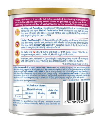 Similac® Total Comfort 1+ – Sữa Dễ Tiêu Hóa, Giảm Đầy Hơi, Quấy Khóc Cho Trẻ 1-2 Tuổi