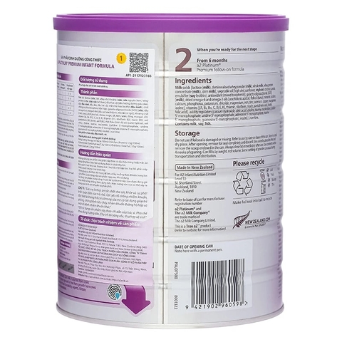 Sữa Bột A2 Platinum Premium Infant Formula Số 1 Lon 900g (0-6 Tháng)  – Sữa A2 Tự Nhiên Dễ Tiêu Hóa Dinh Dưỡng Toàn Diện Cho Bé Sơ Sinh Tăng Cân Khỏe Mạnh Không GMO Không Lactose Chính Hãng Úc Giá Rẻ