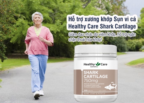 [Date T1.25] Viên uống sụn vi cá mập Healthy Care Shark Cartilage 750mg của ÚC