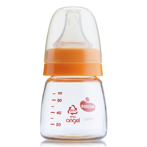 Bình sữa Wesser nhựa PPSU cổ hẹp 60ml núm ti S