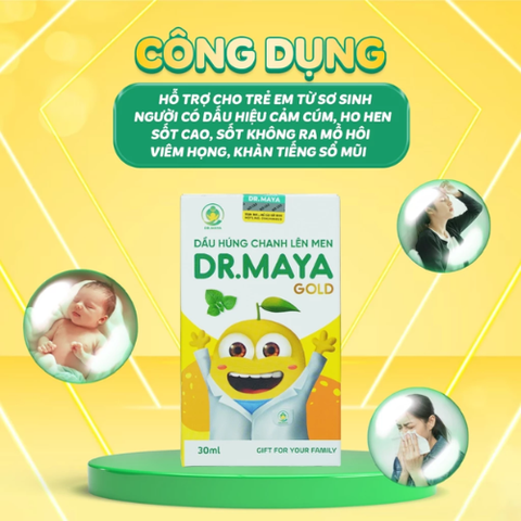 Dầu Húng Chanh Lên Men Dr.Maya Gold Giảm Ho, Cảm Cúm, Viêm Họng, Tăng Cường Hệ Miễn Dịch
