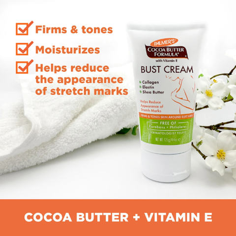 Kem làm săn da và đều màu ngực Palmer's Cocoa Butter Formula Bust Cream 125g Mỹ