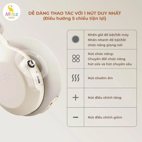 Máy hút sữa di động kèm chườm ấm cổ Moaz BéBé MB – 091