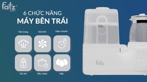 Máy đa năng điện tử (Tiệt trùng/Sấy khô/Hâm sữa/Hầm cháo chậm/Đun & Hâm nước) Multimax 3 Fatzbaby