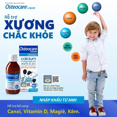 Siro OSTEOCARE Vitabiotics Khỏe Xương Bổ Sung Canxi Và Vitamin D Chai 200ml