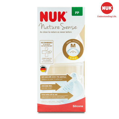Bình sữa NUK Nature Sense nhựa PP 150ml núm ti S1 - M
