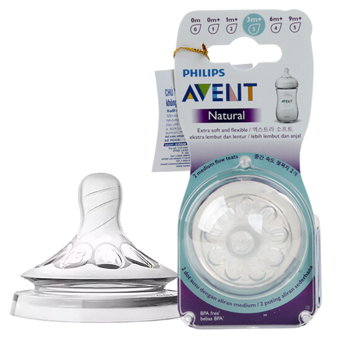 Set 2 núm ti số 3 Philips Avent SCF 653.23 bé từ 3 tháng
