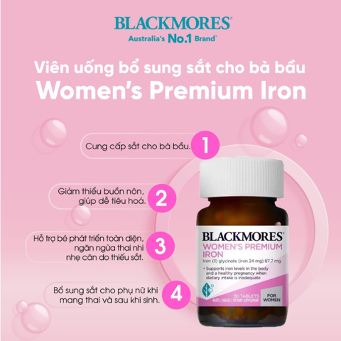 Viên Sắt Cho Bà Bầu Blackmores Women’s Premium 30 Viên - Úc