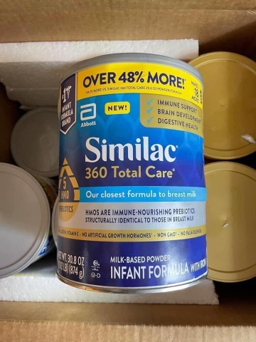 Sữa bột Similac 360 Total Care 5 HMO Prebiotics cho bé từ 0-12 tháng 874g