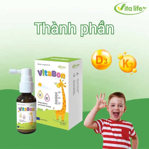 Vitabon D3K2DHA Dạng Xịt Bổ Sung Vitamin D3 K2 DHA Cho Trẻ Từ 0 Tháng Tuổi 2025 – Vitabon D3K2DHA Tăng Cường Hấp Thu Canxi Hỗ Trợ Xương Chắc Khỏe Phát Triển Chiều Cao An Toàn Không Lactose Chính Hãng Giá Rẻ Cho Bé Sơ Sinh