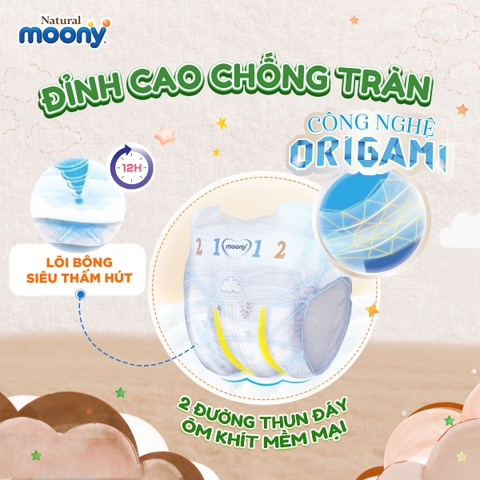 Bỉm tã quần Moony Natural bông hữu cơ các size