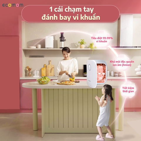 Máy tiệt trùng sấy khô khử mùi bằng tia UV Ecomom 202 Pro Advanced, White