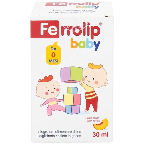 Siro Ferrolip Baby Bổ Sung Sắt Hỗ Trợ Tạo Hồng Cầu Hương Đào 30ml Dạng Nhỏ Giọt (Từ 0 Tháng) 2026 – Siro Bổ Sung Sắt Cho Bé Sơ Sinh Thiếu Máu Thiếu Sắt Tăng Cường Hấp Thu Sắt An Toàn Dễ Uống Chính Hãng Ý Giá Rẻ