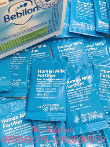 Bebilon HMF Chính Hãng – Bột Bổ Sung Sữa Mẹ Cho Trẻ Sinh Non Nhẹ Cân Thiếu Tháng Suy Dinh Dưỡng Tăng Cân An Toàn Không Lactose Không GMO Protein Thủy Phân Vitamin Khoáng Chất Hộp 50 Gói 1g/Gói