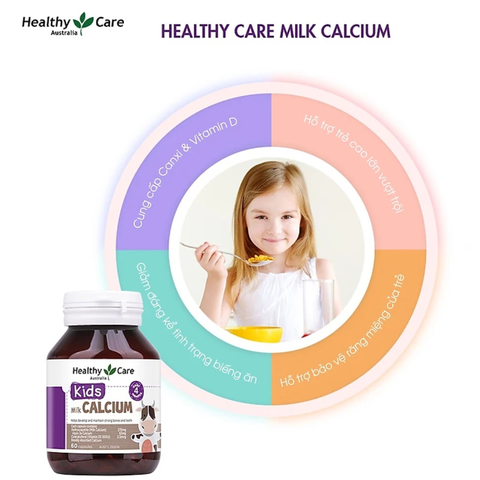 Viên sữa bổ sung canxi cho bé Healthy Care Milk Calcium 60 viên
