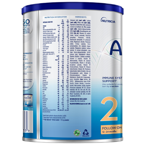 Sữa bột Aptamil Profutuna Cesarbiotik số 2 New Zealand 800g dành cho bé 12 - 24 tháng tuổi