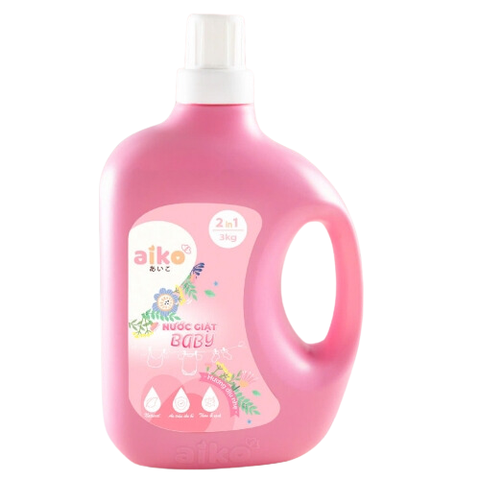Nước Giặt Xả Baby Aiko 2in1 Hương dịu nhẹ (Màu Hồng)