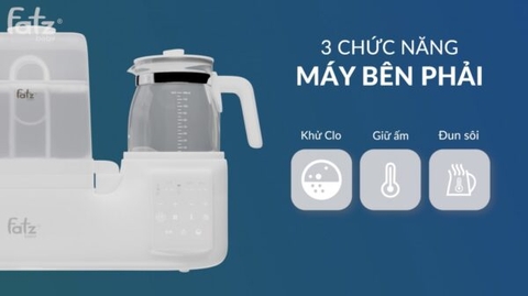 Máy đa năng điện tử (Tiệt trùng/Sấy khô/Hâm sữa/Hầm cháo chậm/Đun & Hâm nước) Multimax 3 Fatzbaby