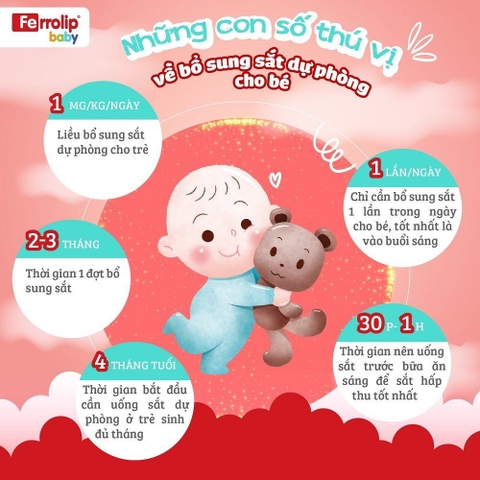 Sắt Ferrolip baby dạng siro cho bé vị đào thơm ngon lọ 30 mL