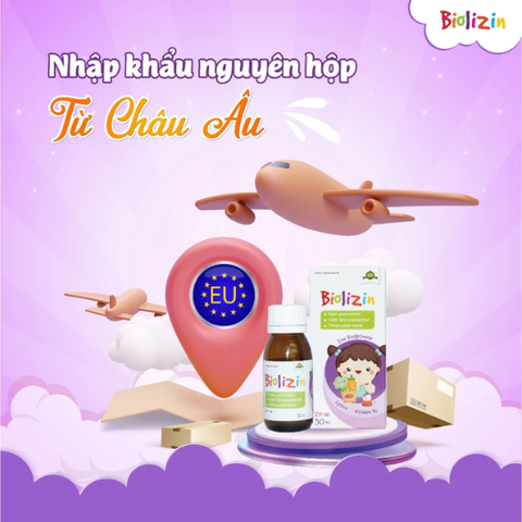 Kẽm Biolizin giúp con ăn ngon tăng đề kháng dạng siro 50ml vị đào thơm ngon
