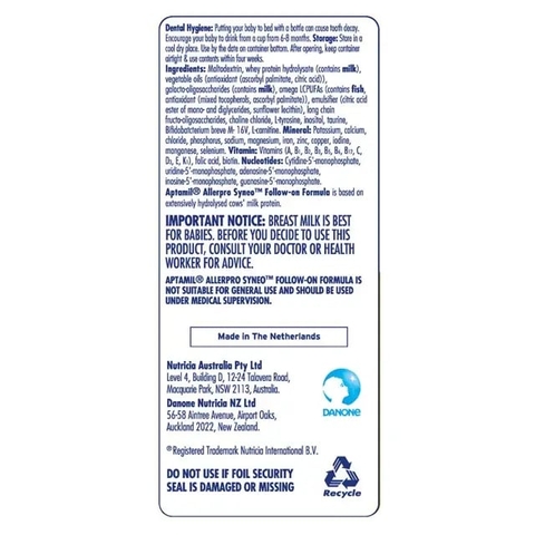 Sữa Aptamil AllerPro Syneo Số 3 900g – Giải Pháp Tốt Nhất Cho Bé Dị Ứng Đạm Sữa Bò 12-36 Tháng