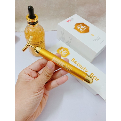 Serum Tinh Chất Vàng 24k + Thanh Lăn Pure Gold Ampoule Thera Lady 100ml  Úc