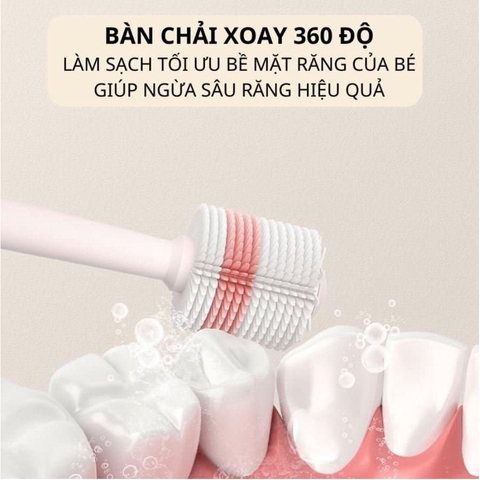 Bàn chải đánh răng siêu mềm cho bé xoay 360 độ mẫu mới, Bàn chải cầm tay cho trẻ từ 1 tuổi có vách ngăn an toàn