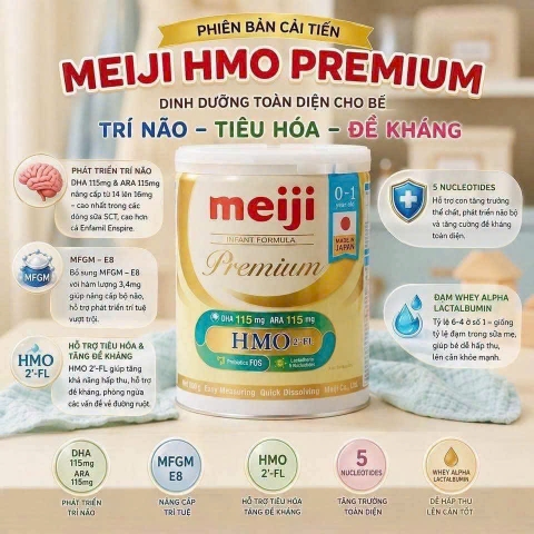 Sữa Meiji Infant Formula Premium 800g (0-12 Tháng) Có Tốt Không? Đánh Giá Toàn Diện Dưỡng Chất Vàng Cho Bé