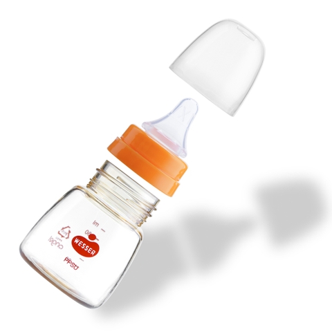 Bình sữa Wesser nhựa PPSU cổ hẹp 60ml núm ti S