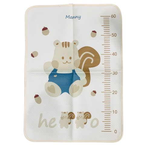 Tấm Lót Chống Thấm Cao Cấp 100% Cotton Organic Manny, 4 Lớp, Bề Mặt Siêu Thấm Hút, Mềm Mại, Thoáng 50*70cm (Có đo chiều cao)