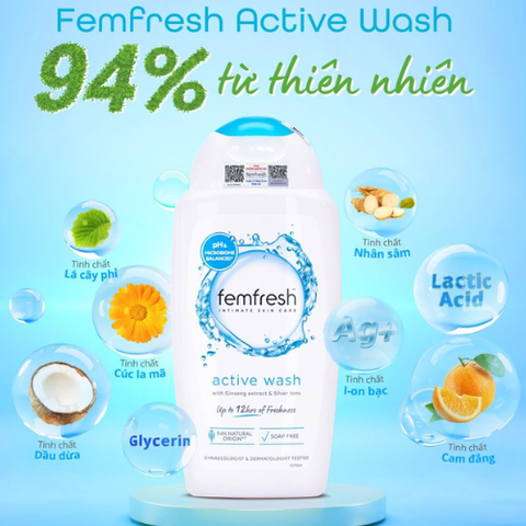 Dung Dịch Vệ Sinh Phụ Nữ Năng Động Femfresh Active Wash 250ml