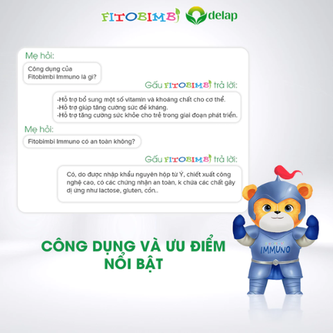 Siro FITOBIMBI IMMUNO Hỗ Trợ Tăng Đề Kháng Cho Trẻ Từ 6 Tháng Chai 200ml