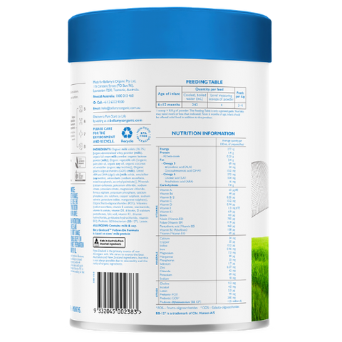 Sữa Hữu Cơ Bellamy’s Organic Beta Genica-8™ số 2 (Đạm A2) cho bé từ 6-12 tháng Hộp 800g