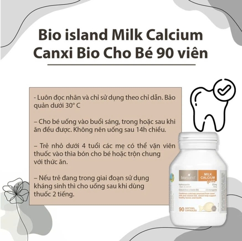 Sữa Canxi Bio Island For Kids – Bổ Sung Canxi Từ Sữa Bò Và Vitamin D3 Cho Trẻ Sơ Sinh Và Trẻ Nhỏ Xương Răng Khỏe Mạnh